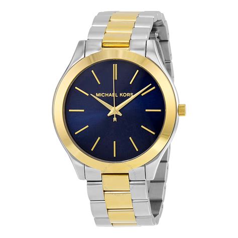 michael kors slim runway watch navy blue